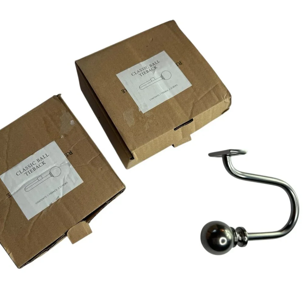 New RESTORATION HARDWARE Classic Ball Tieback Includes Hardware, Set of TWO